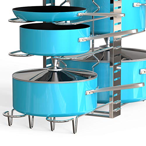 Vdomus Pot Rack Organizer with 3 DIY methods, Pot and Pan Lid Storage