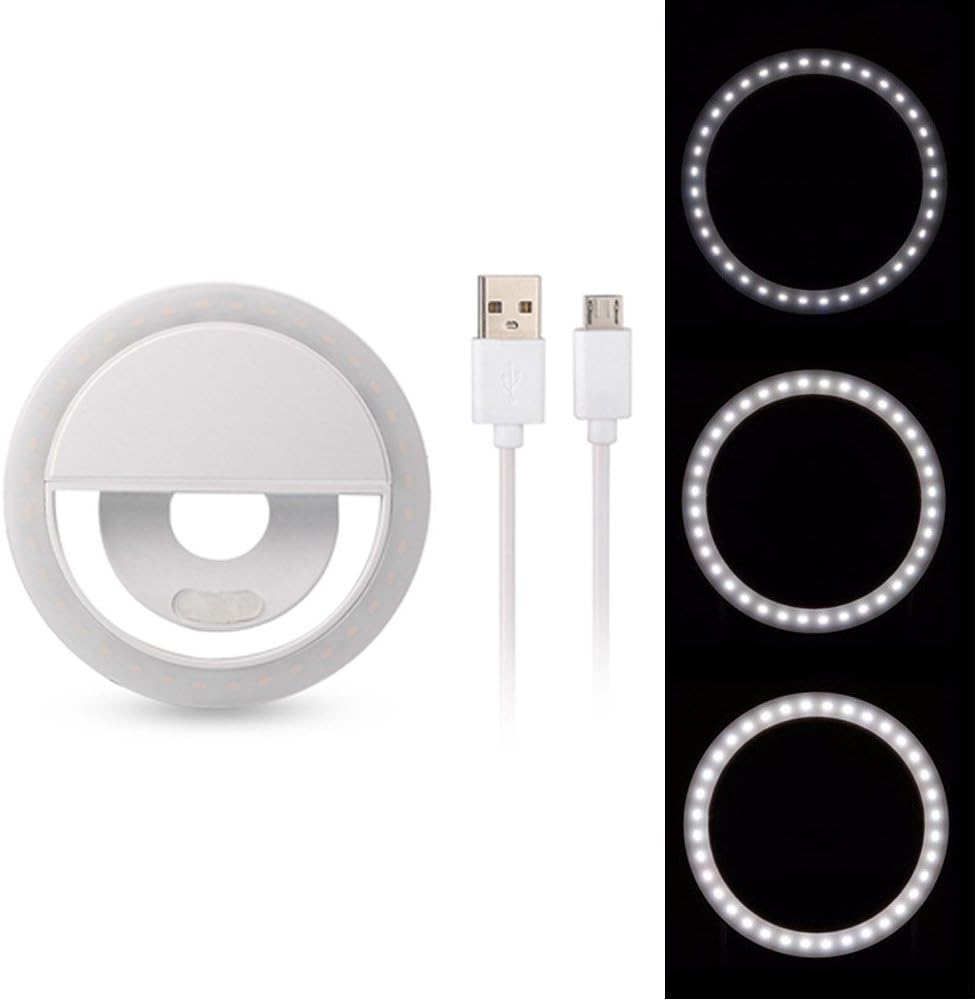 Selfie Ring Light,Yihongda Clip On Selfie Ring Light for Phone Camera USB Rechargeable LED Selfie Light Phone Light Selfie Ring for iPhone,iPad,Sumsung Galaxy,Sony, Motorola,Any Smart Phones,Video