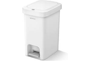 MOPALL Bathroom Trash Can with Lid Soft Close, 16.5L/4.4Gal Slim Trash Can with Pop-Up Lid & Step On Foot Pedal, Garbage Can Waste Bin Trash Bin Wastebasket for Home Kitchen Garage Apartment Office RV