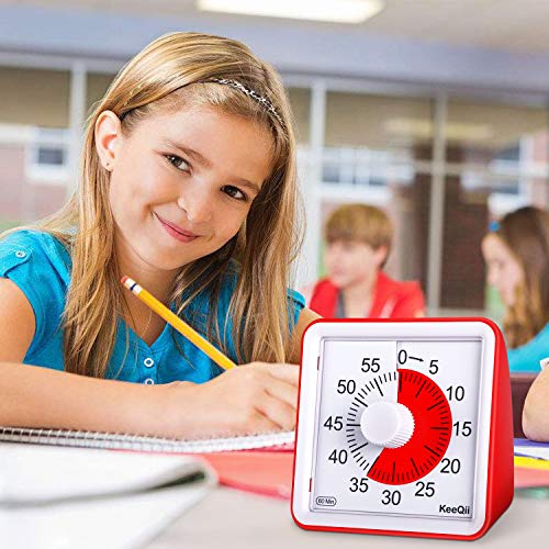 KeeQii 60 Minute Visual Timer Silence Countdown Timer Time Management Tool for Classroom Teaching or Meeting Digital Timer for Kids and Adults
