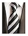 Elfeves Men Repp Black and WHIte Slim Ties Narrow Striped Woven Office Matching Neckties