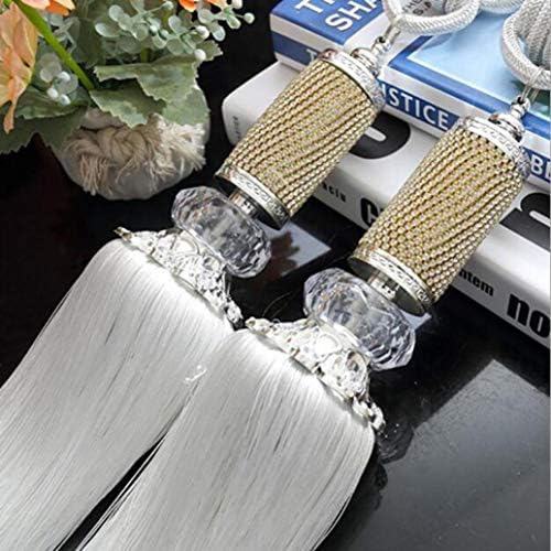 NOMIMAS 2Pcs/Set Luxury Spinning Crystal Curtain Clips Diamond Hanging Ball Curtain Tassel Tieback Curtain Accessories