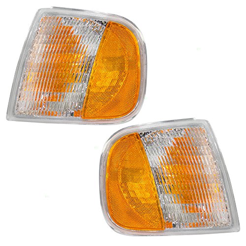 Pair Set Park Signal Corner Marker Lights Lamp Units Replacement for Ford F150 F250 Pickup Truck Expedition F75Z13201AC F75Z13200AC