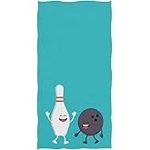 Naanle Cartoon Funny Bowling Ball and Pin Print Soft Absorbent Guest Hand Towels for Bathroom, Hotel, Gym and Spa (16 x 30 Inches)