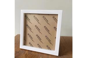 6x6 White Square Picture Frame, Minimalist Plastic Photo Frame for Desktop Display and Wall Decor, Modern Small Art Frame for