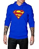 Decrum Mens Blue Smallville Superman Logo Hoodie - Mens Blue Hoodie | Superman, XL