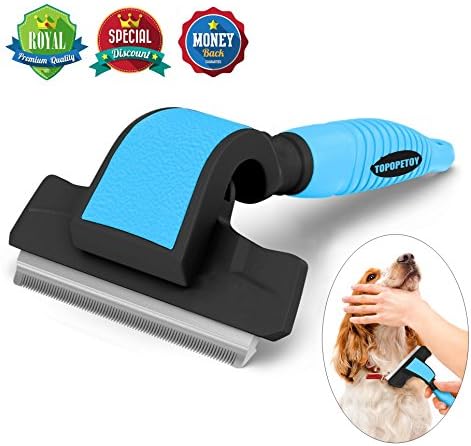 TOPOPETOY Pet Grooming Brush Rake Effectively Reduces Shedding By Up To 95% Professional Deshedding Tool For Dogs And Cats