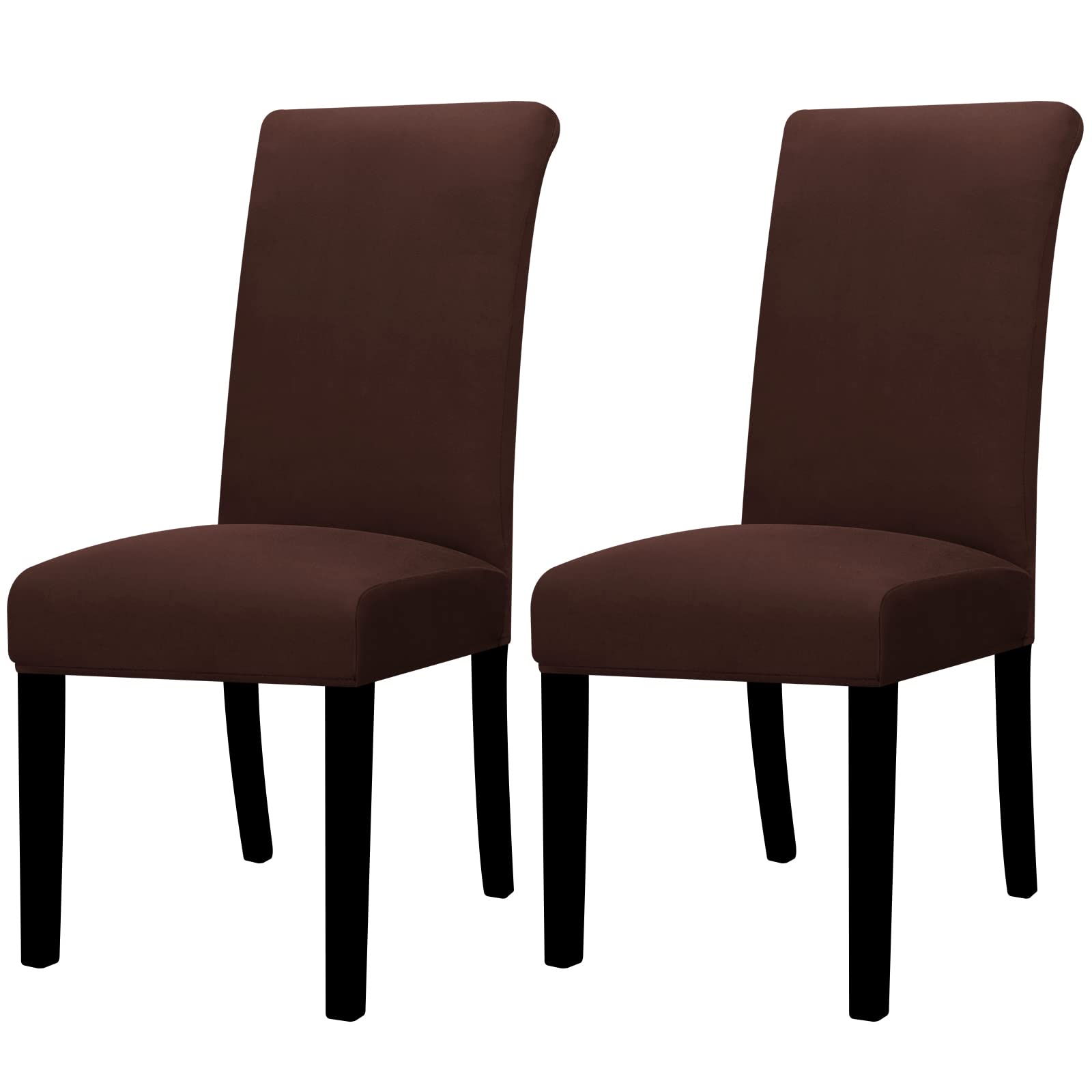 Lellen Dining Chair Covers Set of 2, Stretch Chair Covers Dining Chair Slipcovers Removable Washable Reusable Home & Kitchen Decor Protector Dining Room Chair Covers,Brown