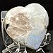 1PC Heart Aquamarine Lapis Lazuli Agate Quartz Chalcedony Mookaite Laradorite Jasper Aventurine Sodalite Amber (White Rainbow Moonstone)