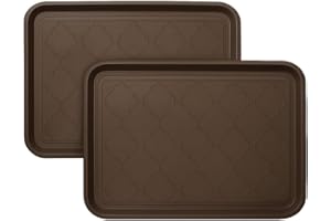 2 Pack Boot Tray & Shoe Mat for Entryway – 16.5" x 12.5" Floor Protector for Wet & Muddy Shoes, Pets, Plants – Waterproof Pla