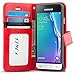 Galaxy J1 Mini Prime Case, J&D [Wallet Stand] [Slim Fit] Heavy Duty Protective Shock Resistant Flip Cover Wallet Case for Samsung Galaxy J1 Mini Prime - Red