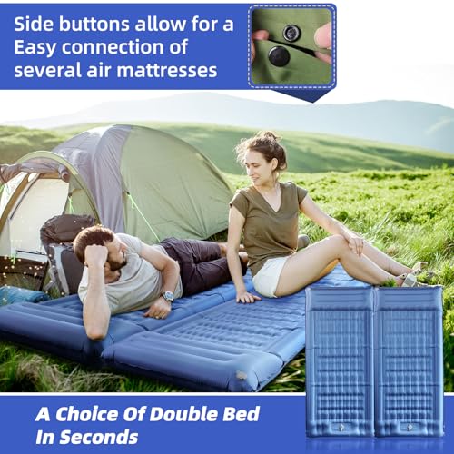 futrue-wolker Inflatable Sleeping Mat (Foot Pump), 83 cm Ultra Wide Sleeping Mat, Air Mattress, Camping, 13 cm Thickened Inflatable Mattress for Hiking, Sunbathing, Cycling Tents