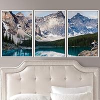 3 Piece Framed Canvas Wall Art Winter Lake Canvas Prints Home Artwork Decoration for Living Room,Bedroom - 16