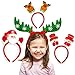 Toys World Shop 4 Christmas Headbands Pack Cute Christmas Head Wear Funny Reindeer Antler Happy Santa Claus Hair Band Holiday Headbands Xmas Party Decoration Accessory Christmas Costume Cosplay