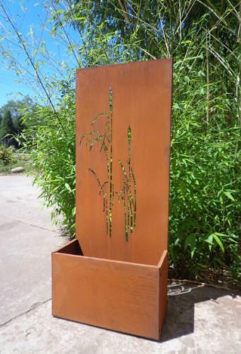 Garten Sichtschutz Aus Metall Rost Gartenzaun Mit Pflanzschale Gartendeko Edelrost Sichtschutzwand Pf0022 120 50 25cm Zen Man Sichtschutz Mobel Mobel Wohnaccessoires