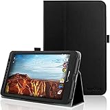 HOTCOOL Slim PU Leather Folio Case for Verizon Ellipsis 8 4G LTE Tablet - Black