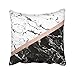 Accrocn Throw Pillow Covers Modern Black White Marble Color Block Rose Gold Pillowcases Polyester 18 x 18 Inch Cushion Decorative Pillowcase Square With Hidden Zipper Home Sofa