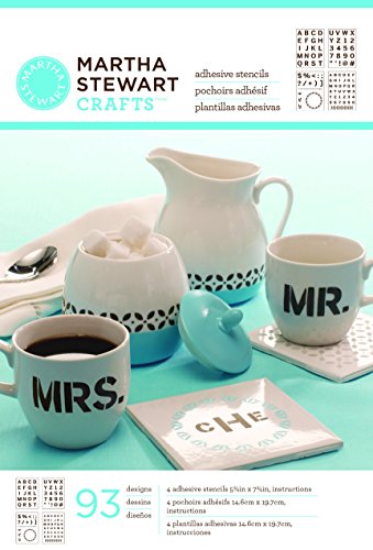 Martha Stewart Crafts Glass Adhesive Stencil, 33269 Bold Sans Alphabet