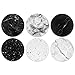 CARIBOU Coasters , Black White Marble Design Absorbent ROUND Fabric Felt Neoprene Coasters for Drinks, 6pcs Set