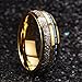 King Will 7mm Mens Gold Plated Tungsten Carbide Ring Imitated Meteorite Blue Carbon Fiber Inlay Wedding Band