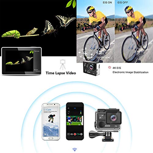 DU Action Kameras 4K WiFi 170° Weitwinkel Wasserdicht 32M Unterwasserkamera Ultra Full HD Sport Action Kamera… – Bild 6