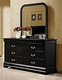 Louis Philippe 6-Drawer Dresser Black