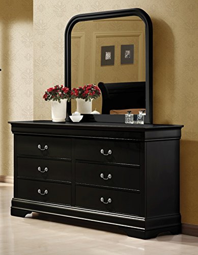 Louis Philippe 6-Drawer Dresser Black