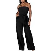 LightlyKiss Women's Casual Sleeveless Tight Jumpsuit Elegant And Fashionable Pleated Long Pants Rompers