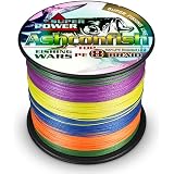 Ashconfish Braided Fishing Line- 4 Strands Super Strong PE Fishing Wire- 6lb to 100lb Test-100M/300M/500M/1000M(109Yards/328Yards/547Yards/1093Yards)-Abrasion Resistant - Zero Stretch-Multiple Colors