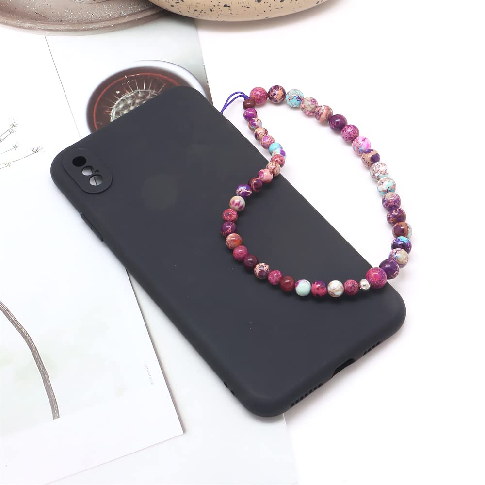 C&L Accessories Beaded Phone Charm Cell Phone Lanyard Wrist Strap Handmade Natural Gemstone