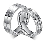 Bishilin Stainles Steel 6Mm Promise Rings For Couples Set With 2 Rings