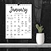 TF Publishing 19-6204A July 2018 - June 2019 Black & White Script Monthly Wall Calendar, 9 x 12