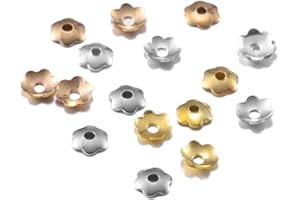 AGCFABS 1000pcs 4 mm Mini Flowers Filigree Petal Beads Caps Findings Bulk End Spacer Charms Bead Cap for Jewelry Making Supplies (Multicolor)