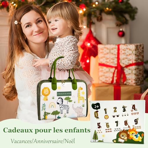 Almaxi French Busy Board Montessori Toy 3 Years, 8 in 1 Games Montessori Educational Activity and Development Toys, Games Plane Car Child Travel, Gift for Children Boy Girl 3 4 5 Years Old