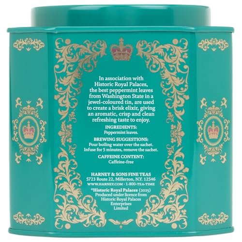 HARNEY & SONS PEPPERMINT HERBAL TEA IN SACHETS, CAFFEINE-FREE HERBAL, 30 SACHETS