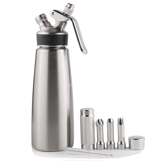 Sivaphe N2O Sahnespender Edelstahl 500 ml Schlagsahne Spender Sahnebereiter für Küche zu Hause Freunde Party Dessert, Mutter 