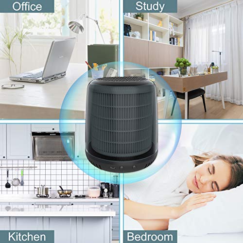 QUEENTY Mini Air Purifier - Desktop Air Cleaner with True HEPA Filter Odor Allergies Eliminator for Smoke, Dust, Home, Office and Pets FG05