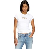 Diesel Women&rsquo;s Slim Fit Logo T-Shirt &ndash; Stretch Cotton Crew Neck Short Sleeve Top, T-Angie