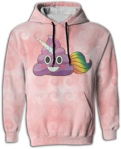 Winer Men's Hoodies Cute Magical Unicorn Poop Emoji With Rainbow Smile Colorful Sweatshirt Hooded Sweatshirt Pockets With Creative 3D Printed Graphic