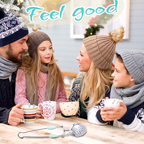 Senbowe 3 Pack Stainless Steel Tea Infuser Tea Strainer, Tea Infuser Threaded Connection Stainless Steel with Silicone Handle to Brew Loose Leaf Tea& Herbal Teas- Great Gift for Tea Lovers