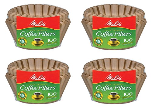 Click Here to See More Images Melitta 8-12 Cup Basket Filter Paper (Natural Brown, 400 Count)