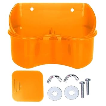 Sheens Bird Cage Feeder Plastic Double Feeding Bowl Dish No Mess