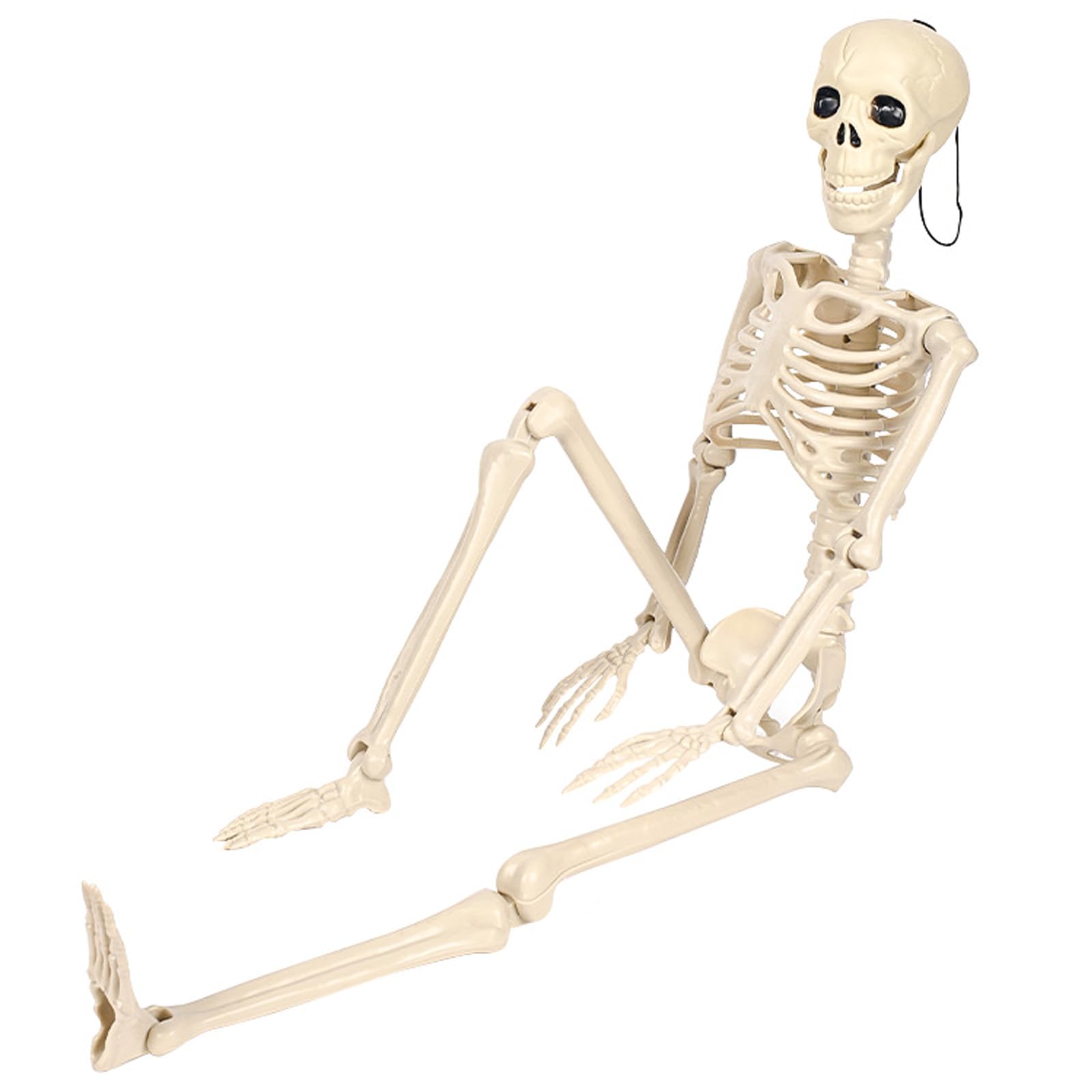 Photo 1 of 36.6 Inches Poseable Full Body Hanging Skeleton Decoration, Life-Size Halloween Skeleton Prop with Movable Joints, Indoor Outdoor Halloween Decorations for Parties, Haunted House, and Yard Décor