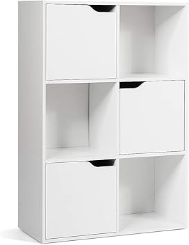 CSOTWAY Estantería con 6 Compartimentos Armario Estante para Oficina