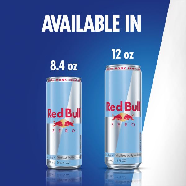 RED BULL ZERO ENERGY DRINK, 8.4 FL. OZ., WITH 80MG CAFFEINE, TAURINE & B VITAMINS, PACK OF 4 CANS