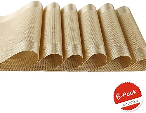 Placemats for Dining Table, Set of 6 Place Mats Dining Mats for Kitchen Table, Beige