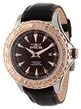 Invicta Men's 12616 Pro Diver Black Dial Black Leather Strap Watch