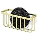 InterDesign Gia Suction Kitchen Sink Caddy, Sponge Holder for Kitchen Accessories - Gold/Brass