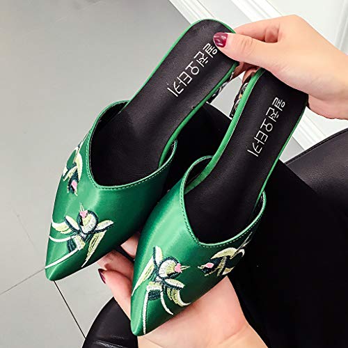 image for GHrcvdhw Women Shoes Stylish Cozy Cloth Fabric Embroidery Flower Slipp