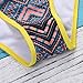 Letiane Women's African Tribal Print Bikini High Cut Monokini One Piece Swimsuit Backless Swimwear (S, Yellow)